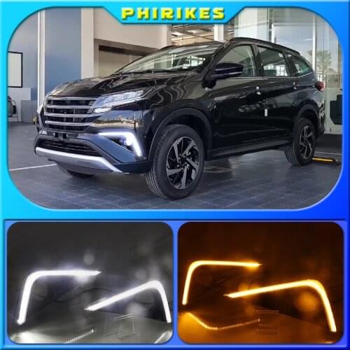 1 Pair For Toyota Rush 2018 2019 LED Daytime Running Light Car Accessories Waterproof 12V DRL Fog Lamp Decoration