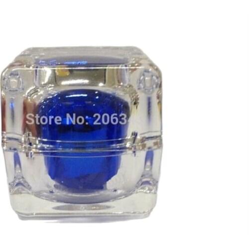 15G blue square shape cream bottle,cosmetic container,,cream jar,Cosmetic Jar,Cosmetic Packaging