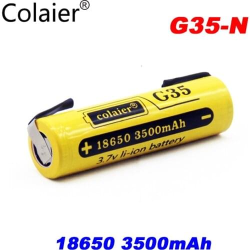 2PCS Colaier 18650 3500mAh G35-N 3.7V Li-Ion Rechargeable Battery 20A Lithium Battery High Drain For Flashinglight +DIY Nickel