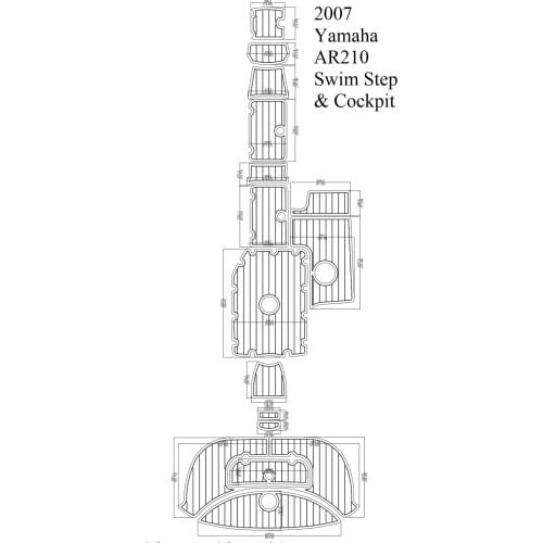 2007 Y-a-m-a-h-a AR210 Swim Step & Cockpit Pad Boat EVA Teak Decking 1/4" 6mm