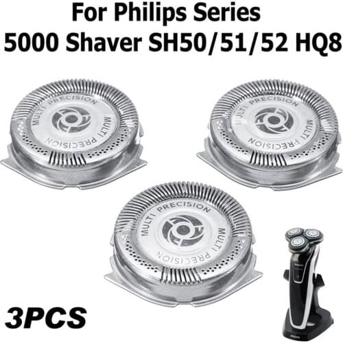 3PCS Cutter Head Shaver Tool for Philip Series 5000 Shaver SH50/51/52 HQ8 Replacement Shaver Head Blade Knife Mesh Razor