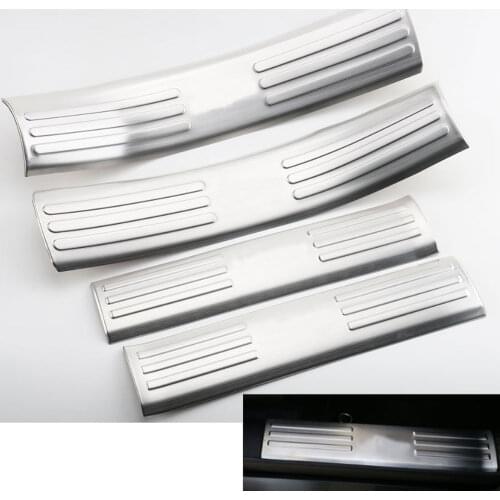 4pcs Stainless Steel Door Sill Guards Plate Cover Trim Protection Sequined Decoration For Cherokee 2014-2016