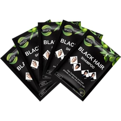 5pcs/lot Only 5 Minutes Grey Become Black Hair Color Hair Dye Darkening And Shinny for Men and Women Instant Black Hair Shampoo