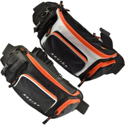 Black Orange Motorcycle ATV Bike Riding Leg Bags Motocross Motorbike Street Moto Waist Bag S