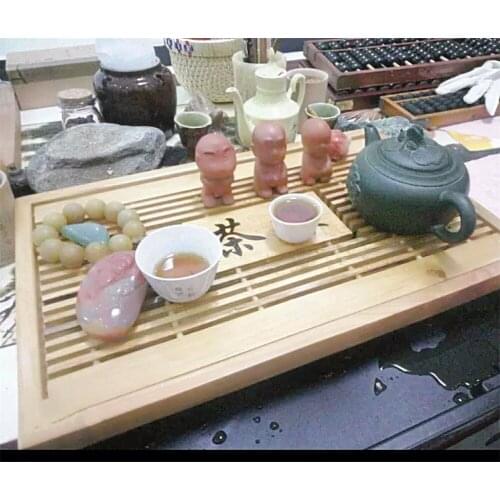 Red Drawer Drainage Tea Boat Medium Solid Wood Tea Tray Restaurant Trays Home Furniture