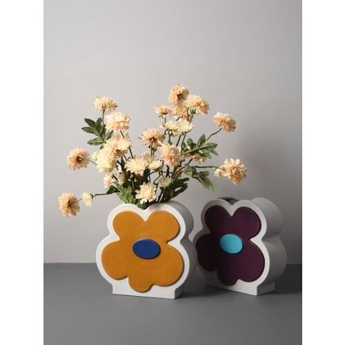 Creative Ceramic Vase Flower Crafts Minimalist Flowerpot Aesthetic Cute Room Wedding Living Home Decoration Accessories
