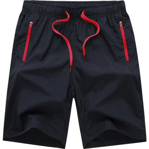 Summer Men Beach Sport Drawstring Fifth Pants Color Block Shorts with Zip Pocket fashion