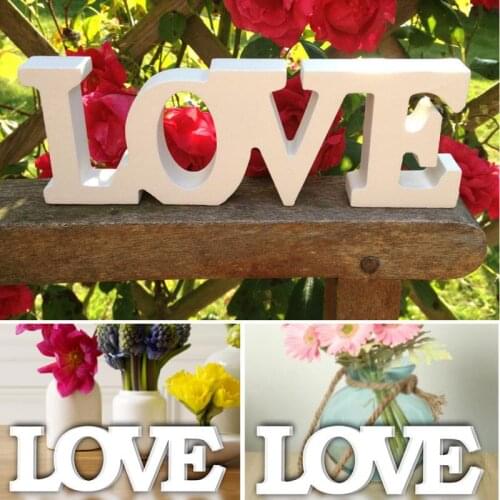 Small LOVE/LAUGH/LIVE Letters Shaped Wood Decorative Crafts Home Table Wedding Party Creative Decorations White