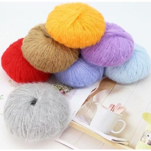 2*25g/ball Mohair Yarn Crochet Skin-Friendly Baby Wool Thread For Knitting Sweater Shawl,Four Seasons General Knitting Wool