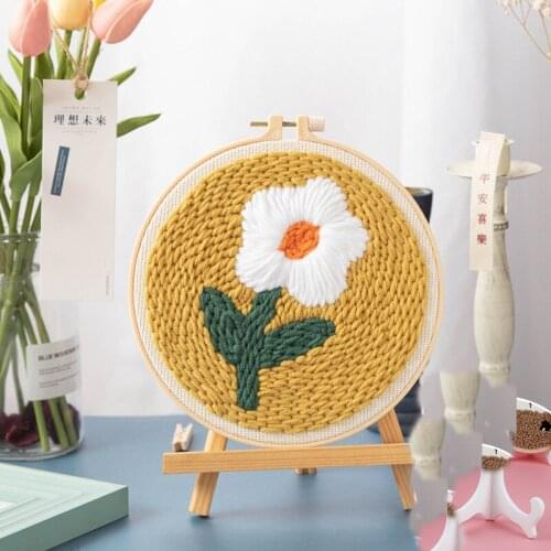 DIY Punch Needle Embroidery Kit for Beginners Cute Cartoon Easy Embroidery Material Kit Needlework Home Decor