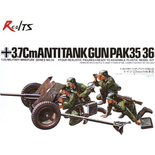 RealTS Tamiya 35035 1/35 Scale Military Model Kit German 37mm Anti-Tank Gun PAK35/36