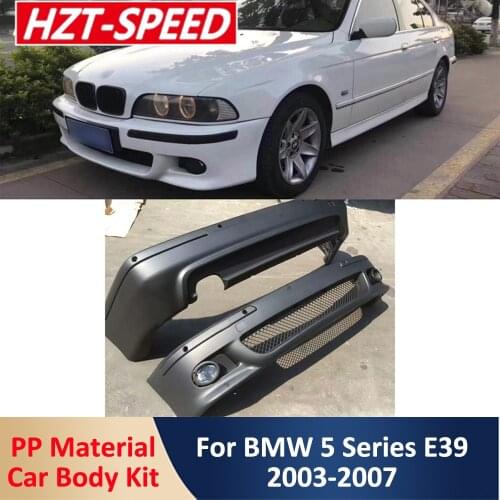 E39 MT Type PP Unpainted Front and Rear Bumper Lip Protector Car Body Modification Kit For BMW 5 Series 520i 525i 2003-2007