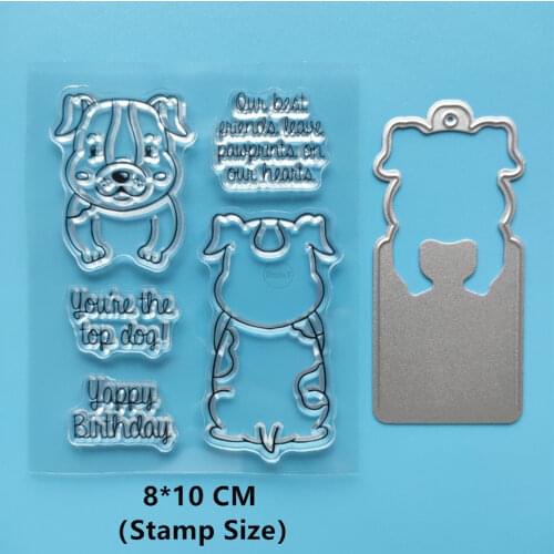 2021 New Puppy Clear Stamps and Metal Cutting Dies DIY Scrapbooking Paper Photo Album Crafts Seal Cards Blade Punch Stencils