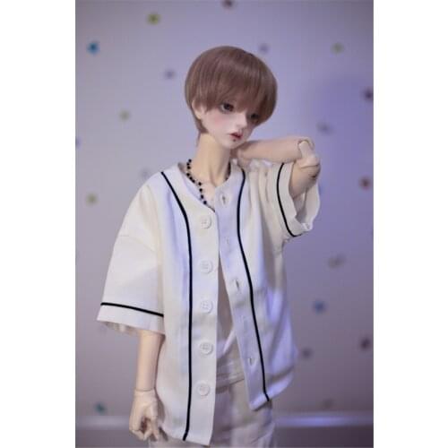 BJD Doll Clothing Fits 1/3 1/4 Size MSD Summer Short Sleeve Baseball Shirt Cardigan ~2 Color Doll Accessories