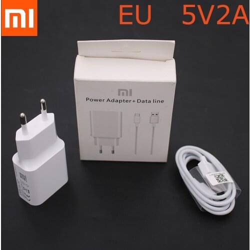 Original XIAOMI 5v2a EU Plug Charger Adapter USB Micro Cable With Box For For Redmi 7 7A 6 6A 6 Pro 5 5 Plus S2 Note 5A 4 4x MIX