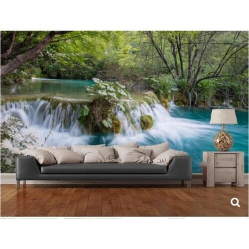 Custom natural scenery wallpaper,Cascatella blu,3D photo for restaurant living room hotel background wall waterproof wallpaper