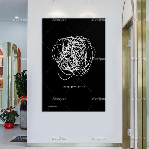 The Spaghetti Poster, Helvetica, Typographic, Funny, Quote, Black And White, Modern Home Decor Art Canvas, Architecture, Print