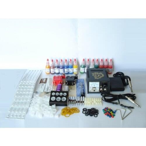 A016 Professional Complete Tattoo Kit Tattoo Starter Set Body Art kit 2 Machines