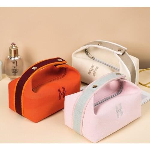 Ins Simple Waterproof Canvas Makeup Pouch Fashion 2021 New Cosmetic Bag Women Makeup Organizer Toiletry Bag Travel Cosmetics Bag