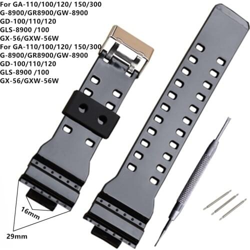 New Brand 16mm Black Watch Strap For DW-5600 DW-5700 G-8900 GD110 GA110 Watch Band +Tool