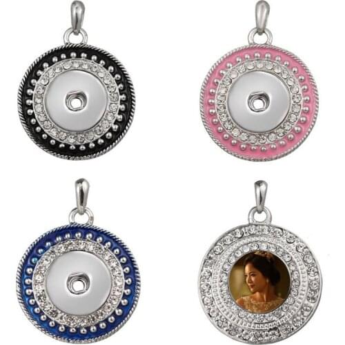 Sublimation necklaces pendants round fashion button pendant hot transfer printing blank consumable 15pieces/lot new style