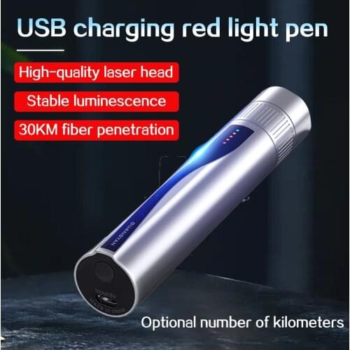 High Quality Rechargeable Laser Source Fiber Optic Cable Tester 5 15 20 30KM Lithium Battery Visual Fault Locator SC/FC/ST