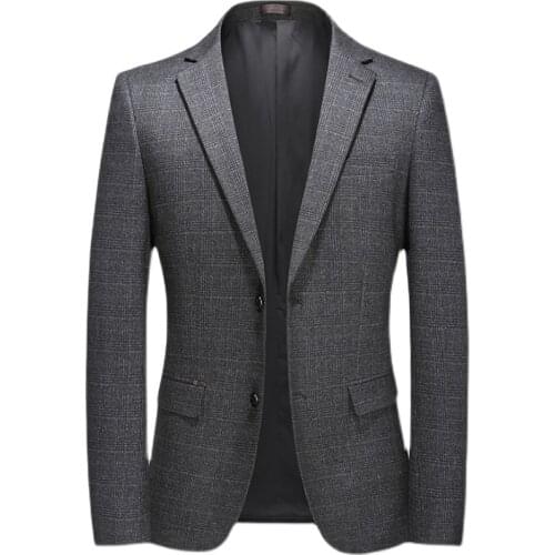 High Quality Mens Wool Suit Coat Wool Blends Casual Blazers Men Suit Top Male Solid Business Casual Mens Coats and Jackets