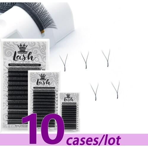 10Cases/Lot Customize private label Y shape lashes your own brand matte individual eyelash extension volume lash extension