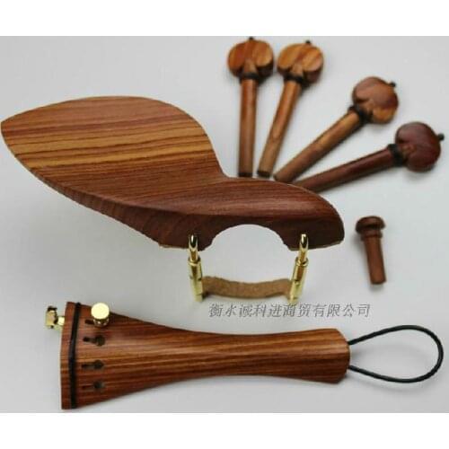 2 sets top grade 4/4 violin rosewood fitings /parts accessories tailpiece chinrest clamps endpin tail gut 4 pegs free shipping