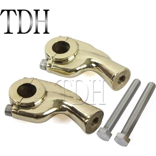 22mm/25mm Solid Smooth Brass Motorcycles Handlebar Riser 7/8" Bar Mount Clamp For Harley Chopper Cafe Racer Street Bike