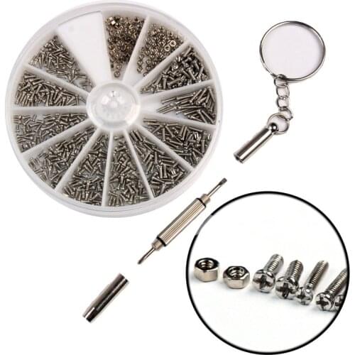 600 Pcs/Set Small Stainless Steel Screws 12 Kinds of Electronics Screws Nuts Assortment 1pc Screwdriver for Eyeglasses Repair