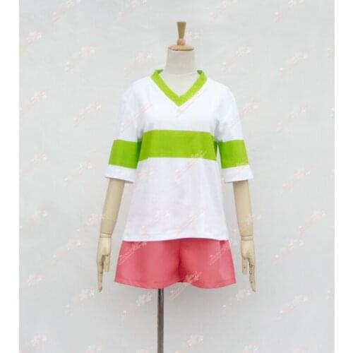 [STOCK] 2018 Anime Spirited Away Chihiro Daily Life Tops+Pants Cosplay Costume Unisex For Halloween Carnival Free Shipping New