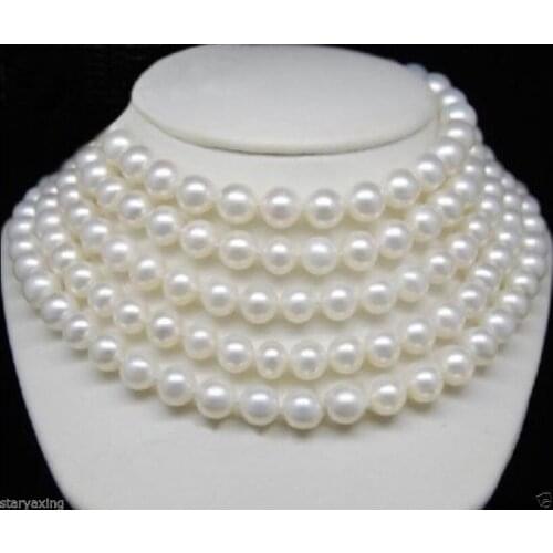 FREE SHIPPING HOT sell new Style >>>>Beautiful AA++ 9-10MM South Sea WHITE PEARL NECKLACE 70 INCH
