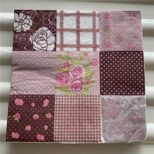 Decoupage paper napkins elegant tissue vintage towel green pink striped flower birthday wedding party beautiful hotel decor 20