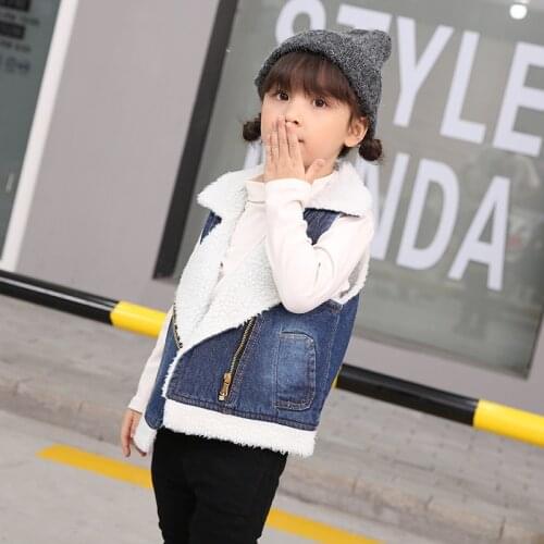 Childrens Clothing winter Outerwear Coats Baby Girls and Boys 2018 New Denim Baby Vest Kids Warm Jackets Waistcoats