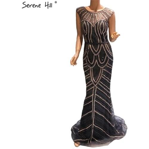 Dubai Designer Mermaid Luxury New Evening Dresses 2020 Sleeveless Sexy Beading Fashion Evening Gowns BLA6630