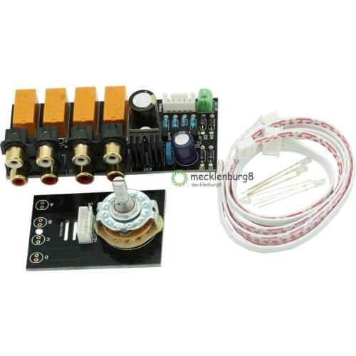 Two-way 4 channel stereo audio Input selector signal of relay boards signal switching amplifier RCA board for do-it-yourself spe