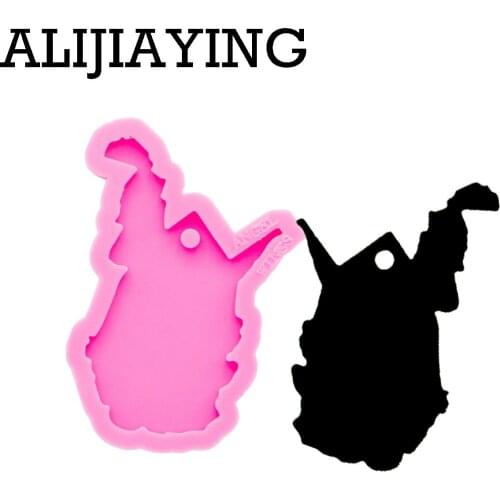 DY0225 Smooth art design USA State Map Shape Keychain Silicone Mould West Virginia epoxy resin molds DIY craf mold