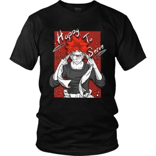 Food Wars Shokugeki No Soma Tshirts Men Harajuku Tee Tops Cotton T Shirt Short Sleeve Anime Manga Yukihira T-shirt Gift Clothing