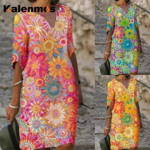 Летние платья больших размеров Kalenmos China At AliExpress