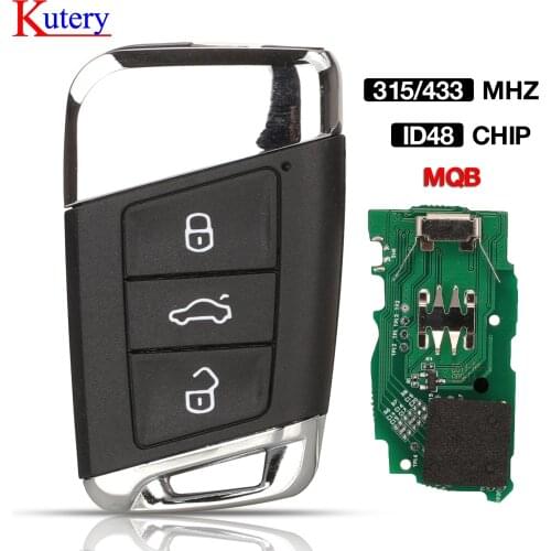 Kutery 5pcs FOB 315/434MHz ID48 CHIP FOR VOLKSWAGEN MAGOTAN SUPERB A7 PASSAT B8 2015-2018, 3G0959752