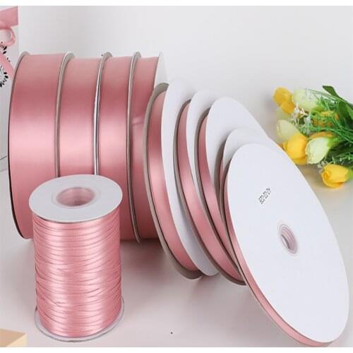 6/10/15/20/25/40mm Bean Paste Polyester Satin Ribbon for Handmade Bow Wedding Christmas Decoration Sewing Fabric 100Yards/roll