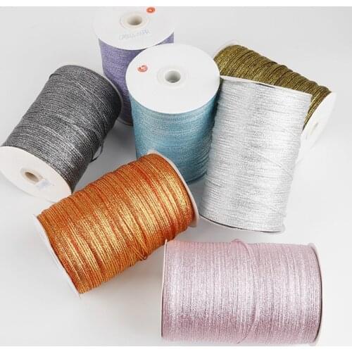 3mm 20yards Multi Color Metallic Glitter Ribbons DIY Crafts Sewing Fabric Christmas Party Wedding Supplies Gift