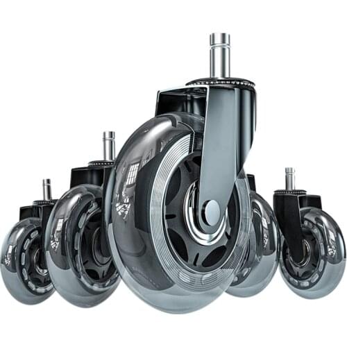 JFBL Hot Office Chair Wheels, Heavy-Duty Caster Wheels 3 Inch, Replacement Wheels for Office Chair, Rubber Casters, Set of 5