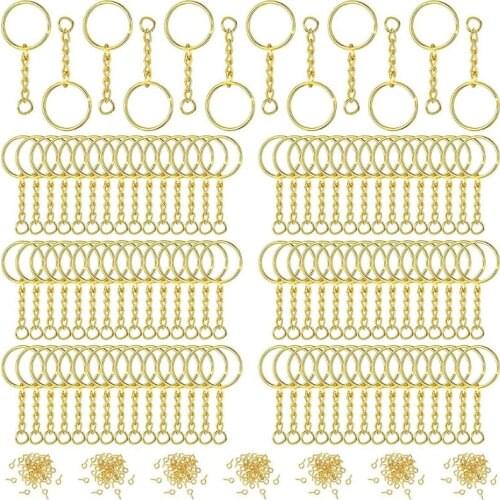 M2EA 360 Pcs Keychain Rings with Jump Rings Screw Eye Pins for DIY Crafting Jewelry