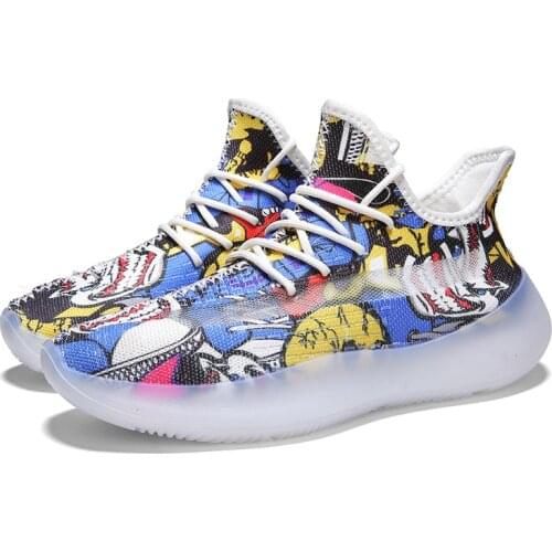 Mens Shoes Spring New Style 2021 Fashion Sports Shoes Color Animation Comfortable Leisure Non-slip Breathable Running Shoes