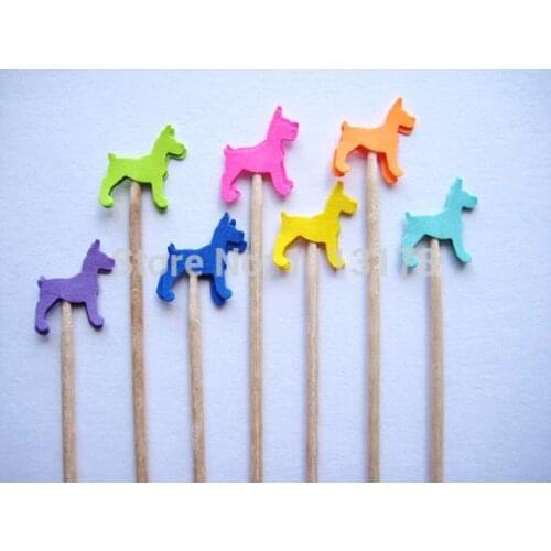 Cheap Dogs Party Picks - Cupcake Toppers - Toothpicks - Food Picks wedding baby shower birthday party favors