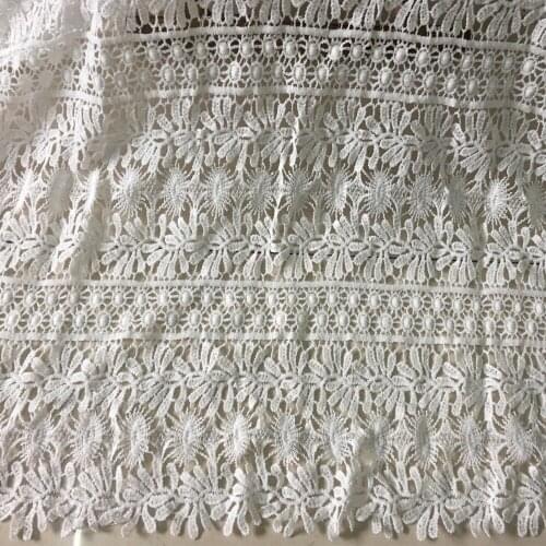 5y White 2018 Latest African Water Soluble Lace Fabrics High Quality Nigerian Guipure Wedding Dress Material African Lace Fabric