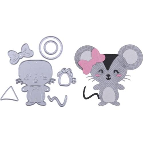 New Cute Lady Mouse Metal Cutting Dies Stencil for DIY Scrapbooking Photo Album Embossing Paper Cards Decorative Crafts 6.5cm