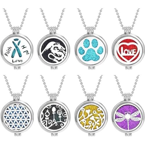 New Aromatherapy Necklace Stainless Steel Open Perfume Locket Essential Oils Diffuser Necklace Aroma Jewelry